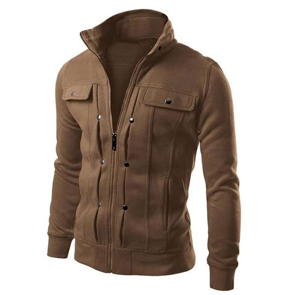 Men's Stitched Fleece Mexican Style Jacket Brown